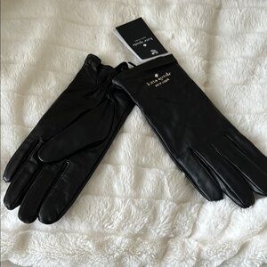 Kate Spade Black Leather Gloves